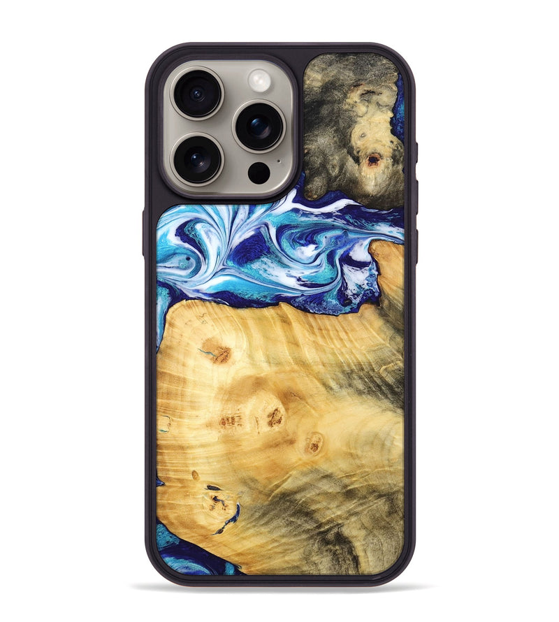 iPhone 15 Pro Max Wood Phone Case - Erick (Blue, 795813)