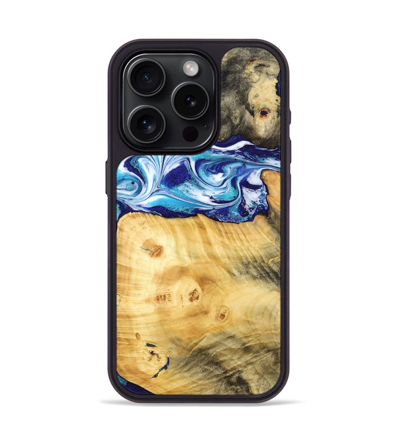 iPhone 15 Pro Wood Phone Case - Erick (Blue, 795813)