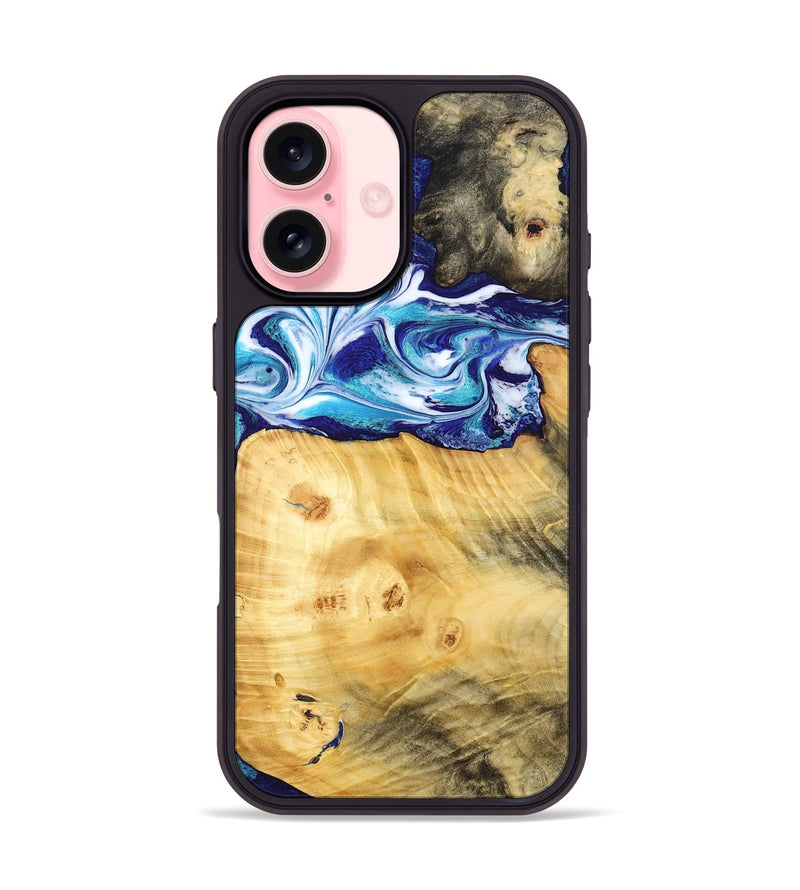 iPhone 16 Wood Phone Case - Erick (Blue, 795813)