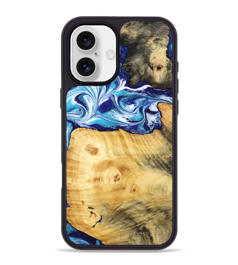 iPhone 16 Plus Wood Phone Case - Erick (Blue, 795813)