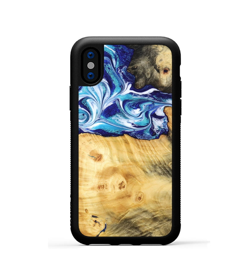 iPhone Xs Wood Phone Case - Erick (Blue, 795813)