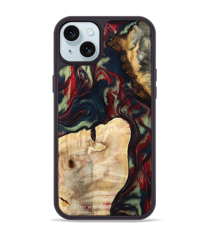 iPhone 15 Plus Wood Phone Case - Adele (Red, 795815)