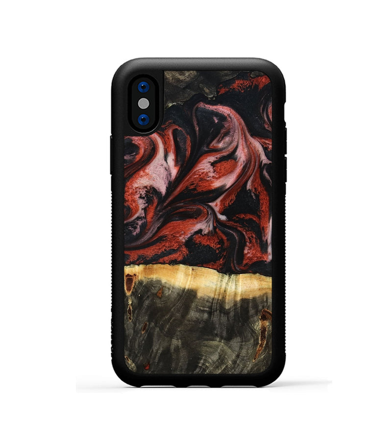 iPhone Xs Wood Phone Case - Elmira (Red, 795816)