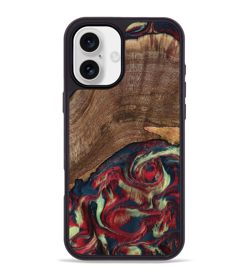 iPhone 16 Plus Wood Phone Case - Rebeca (Red, 795819)