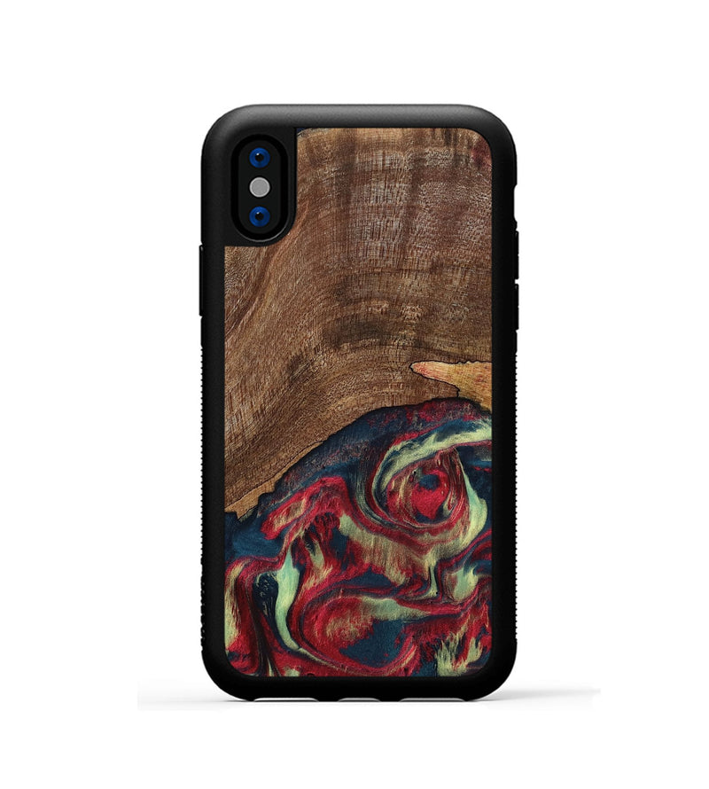 iPhone Xs Wood Phone Case - Rebeca (Red, 795819)