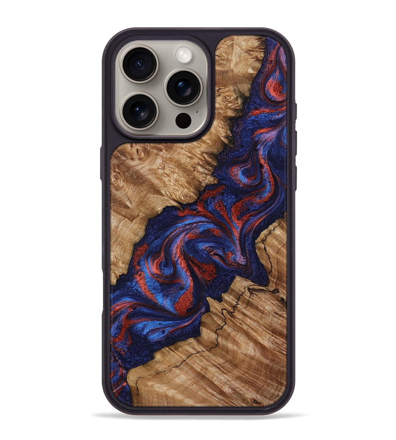 iPhone 16 Pro Max Wood Phone Case - Tressa (Red, 795821)