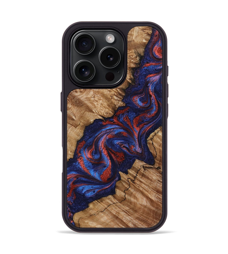 iPhone 16 Pro Wood Phone Case - Tressa (Red, 795821)