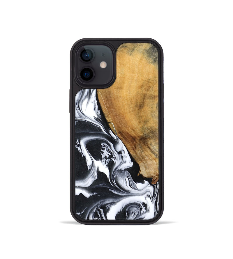 iPhone 12 mini Wood Phone Case - Zola (Black & White, 795823)