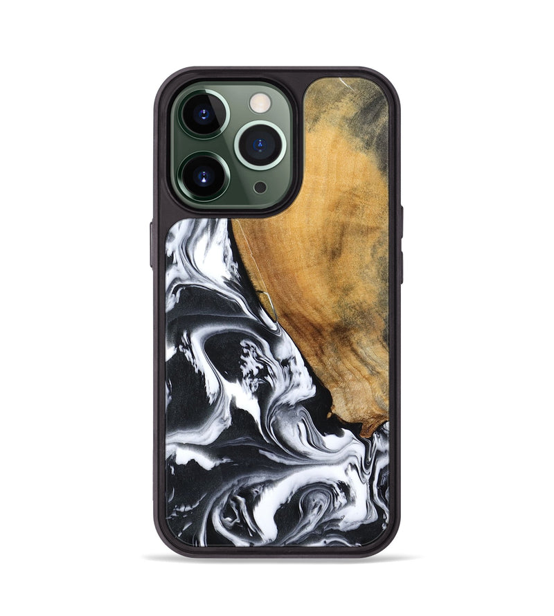 iPhone 13 Pro Wood Phone Case - Zola (Black & White, 795823)