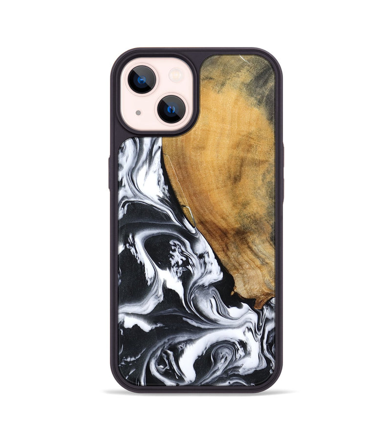 iPhone 14 Wood Phone Case - Zola (Black & White, 795823)