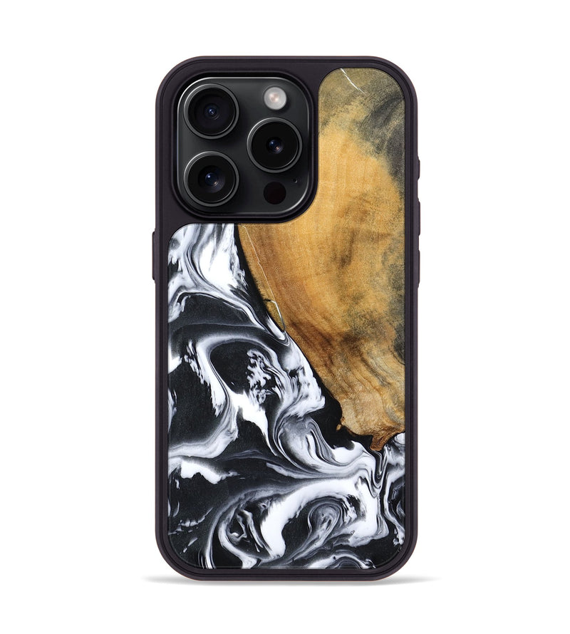 iPhone 15 Pro Wood Phone Case - Zola (Black & White, 795823)