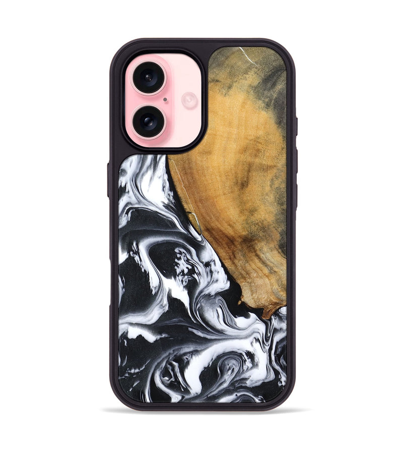 iPhone 16 Wood Phone Case - Zola (Black & White, 795823)