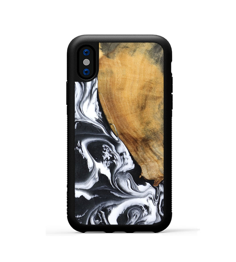 iPhone Xs Wood Phone Case - Zola (Black & White, 795823)