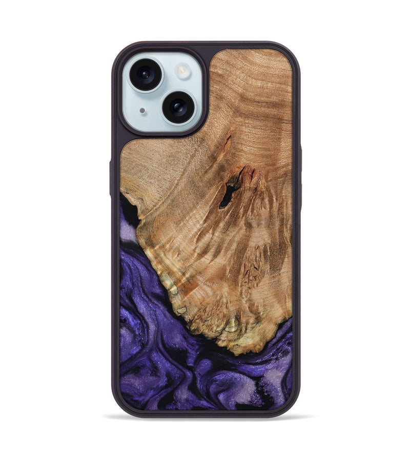 iPhone 15 Wood Phone Case - Amaya (Purple, 795835)