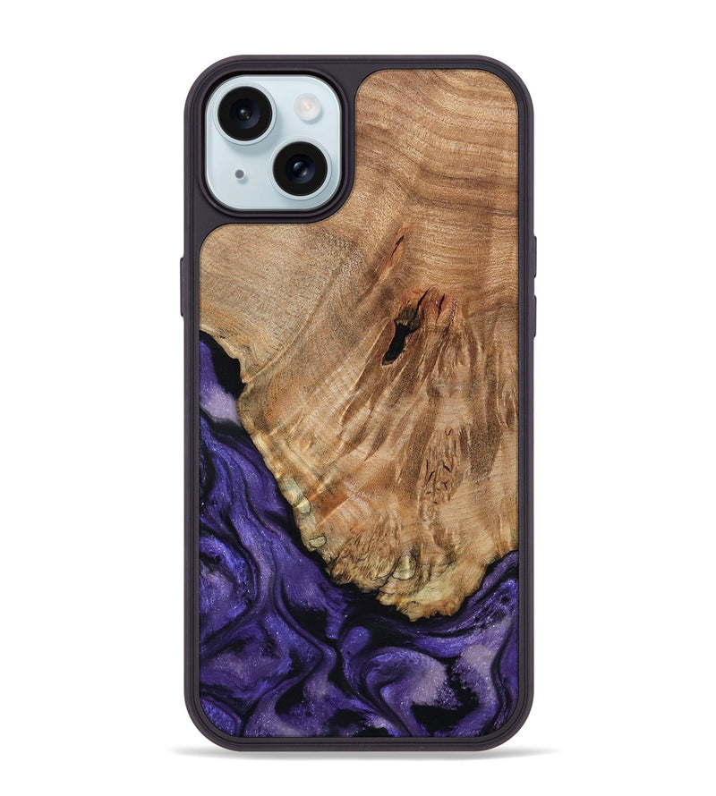 iPhone 15 Plus Wood Phone Case - Amaya (Purple, 795835)