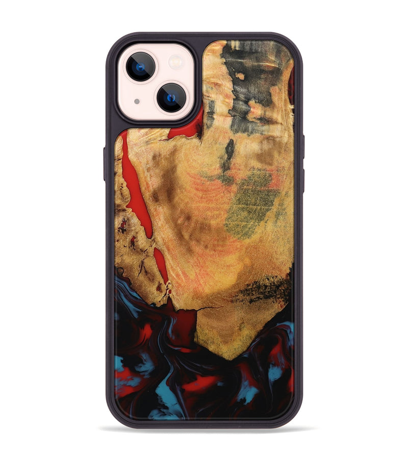 iPhone 14 Plus Wood Phone Case - Tristen (Red, 795849)