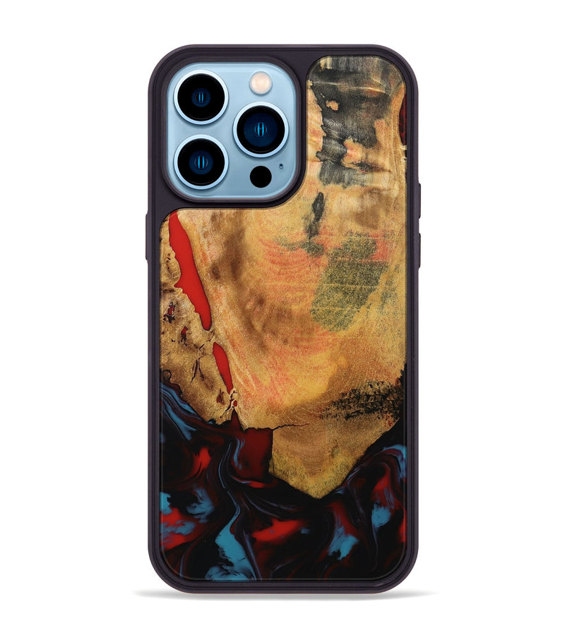 iPhone 14 Pro Max Wood Phone Case - Tristen (Red, 795849)