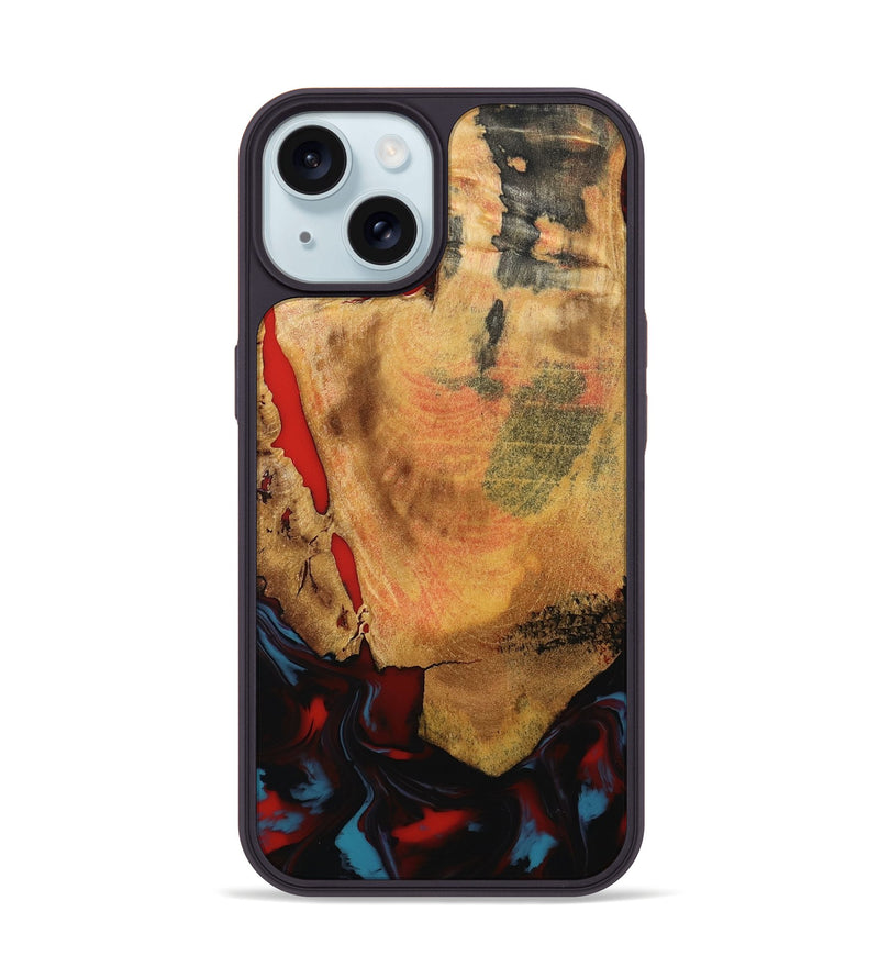 iPhone 15 Wood Phone Case - Tristen (Red, 795849)