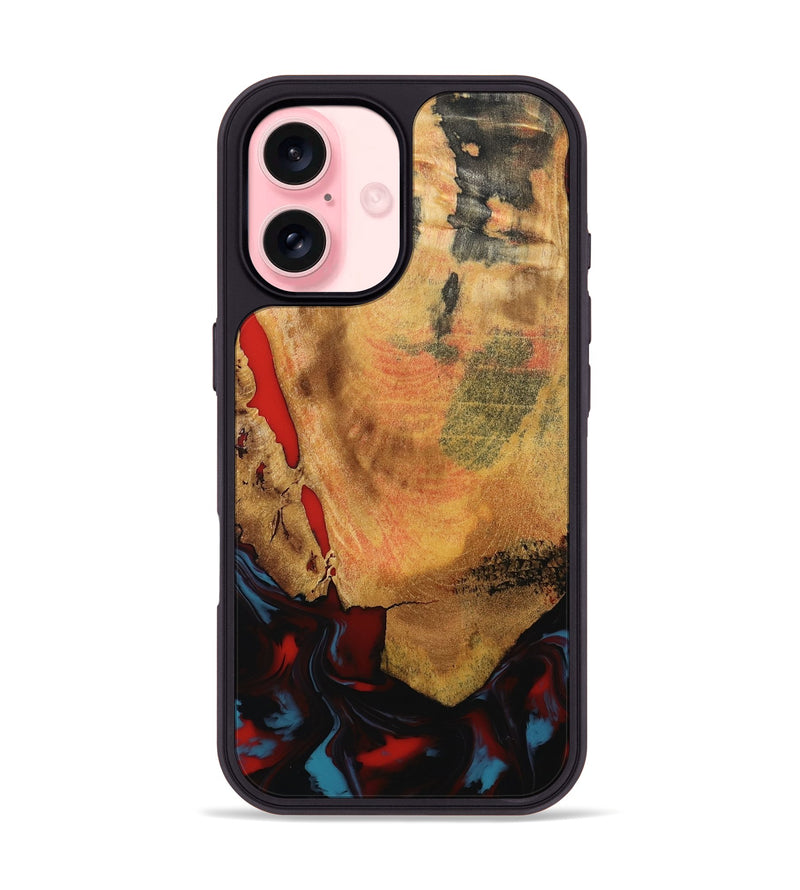 iPhone 16 Wood Phone Case - Tristen (Red, 795849)