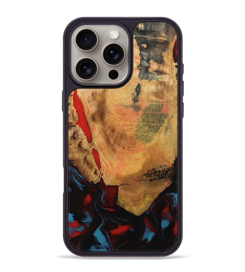 iPhone 16 Pro Max Wood Phone Case - Tristen (Red, 795849)