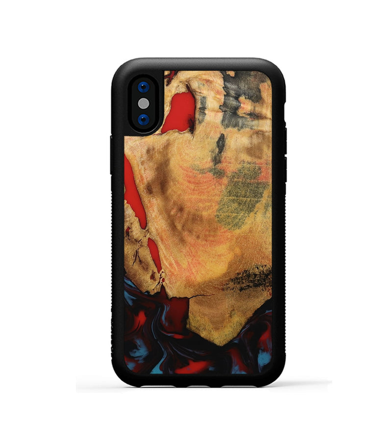 iPhone Xs Wood Phone Case - Tristen (Red, 795849)