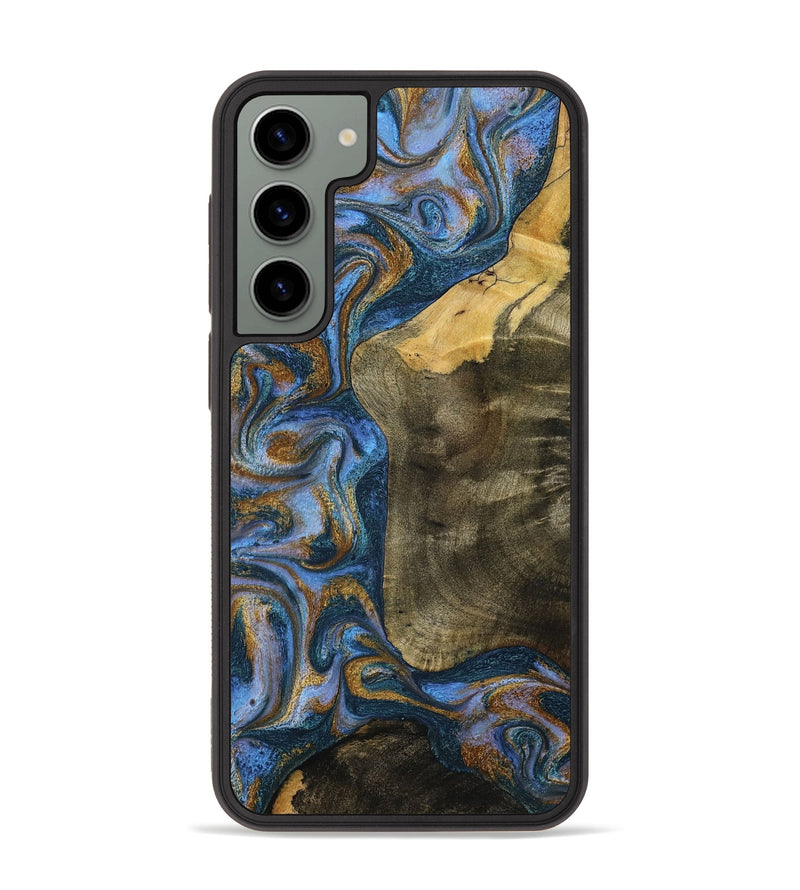 Galaxy S23 Plus Wood Phone Case - Ramiro (Teal & Gold, 795856)