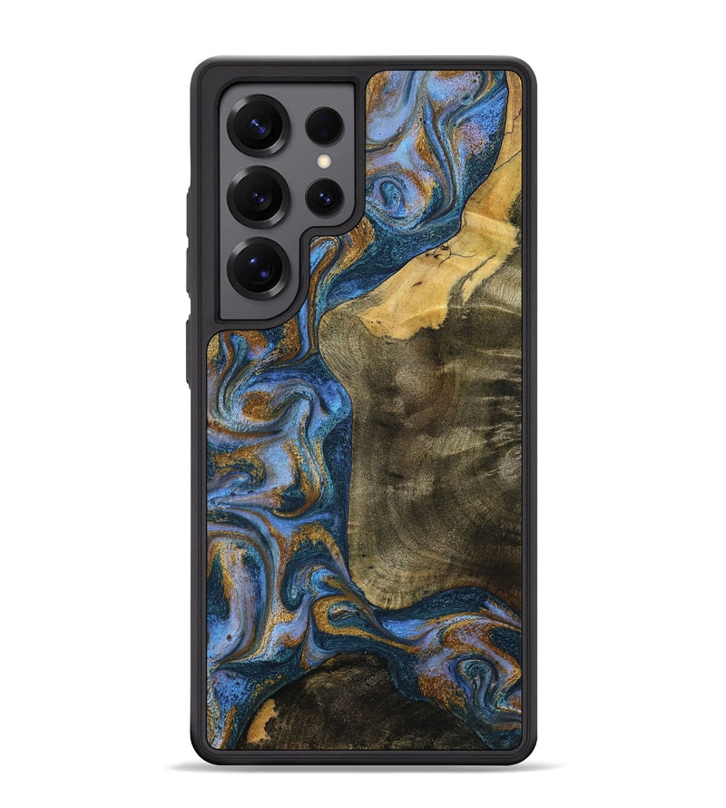 Galaxy S25 Ultra Wood Phone Case - Ramiro (Teal & Gold, 795856)