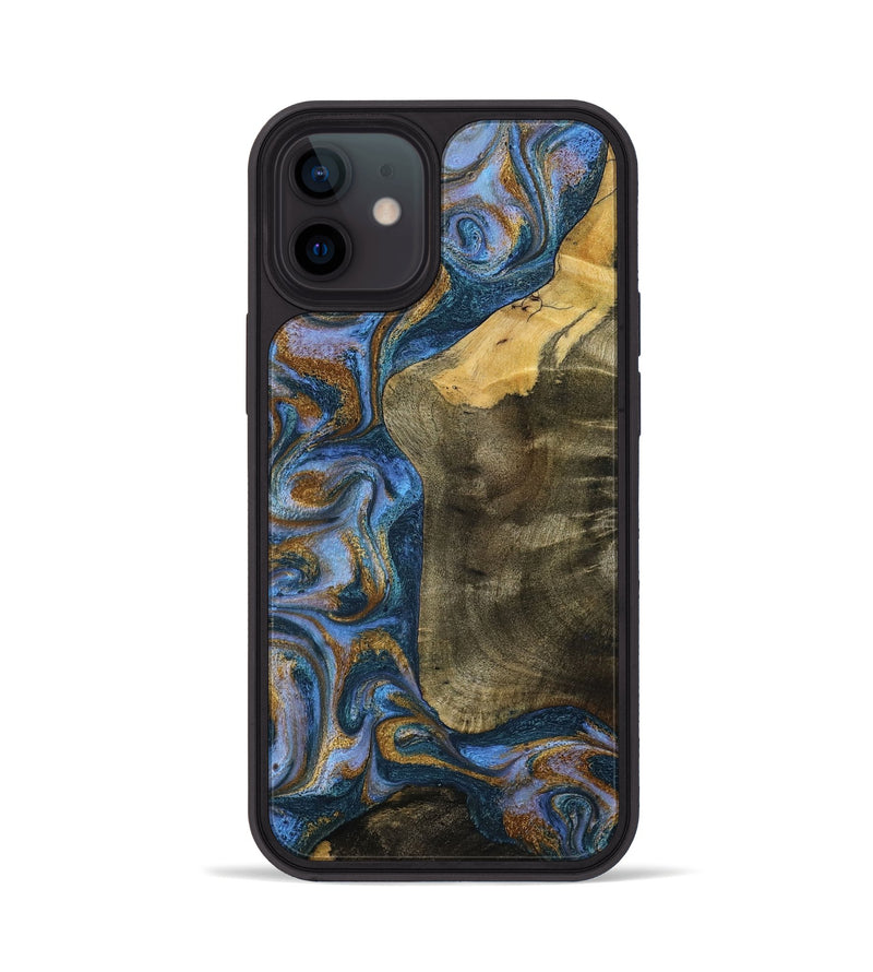 iPhone 12 Wood Phone Case - Ramiro (Teal & Gold, 795856)