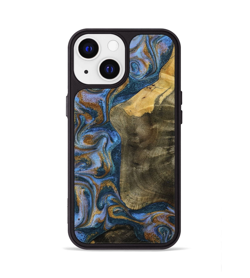 iPhone 13 Wood Phone Case - Ramiro (Teal & Gold, 795856)