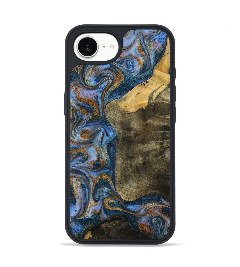 iPhone 16e Wood Phone Case - Ramiro (Teal & Gold, 795856)