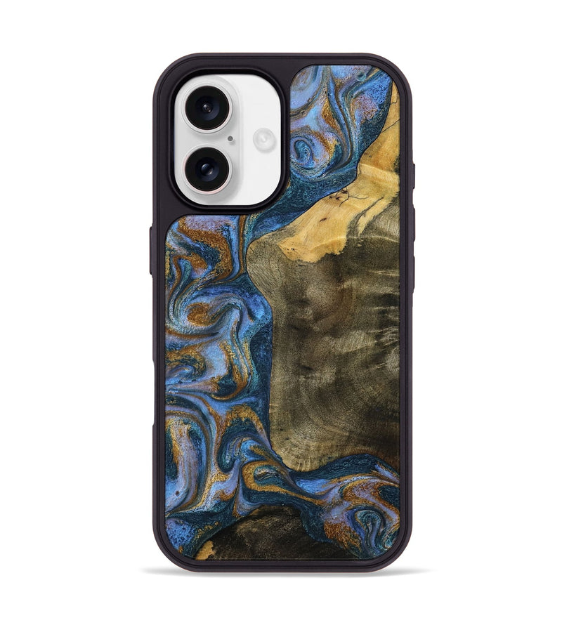 iPhone 17 Wood Phone Case - Ramiro (Teal & Gold, 795856)
