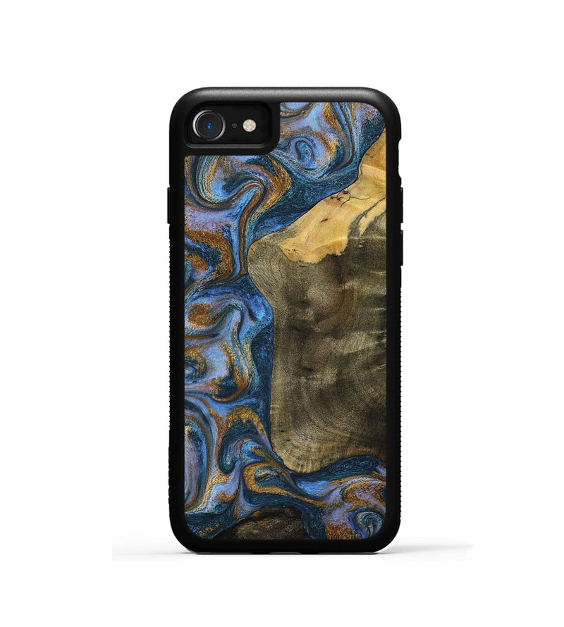 iPhone SE Wood Phone Case - Ramiro (Teal & Gold, 795856)