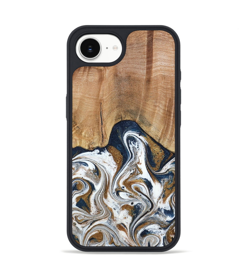 iPhone 16e Wood Phone Case - Danika (Teal & Gold, 795861)