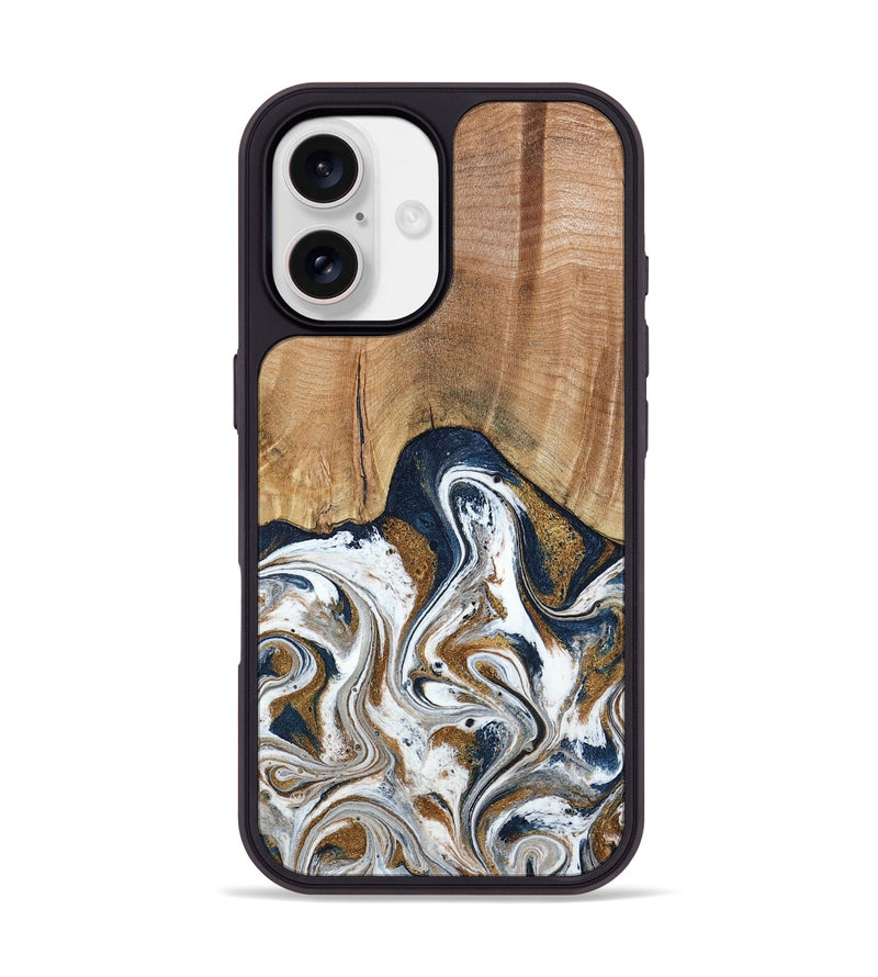 iPhone 17 Wood Phone Case - Danika (Teal & Gold, 795861)