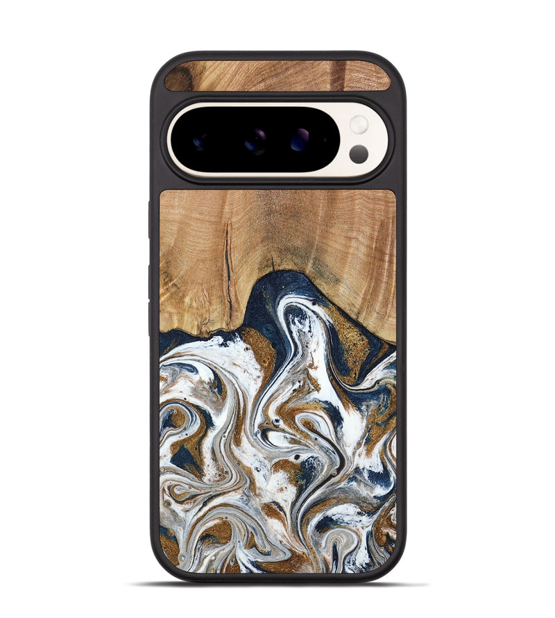 Pixel 9 Pro Wood Phone Case - Danika (Teal & Gold, 795861)