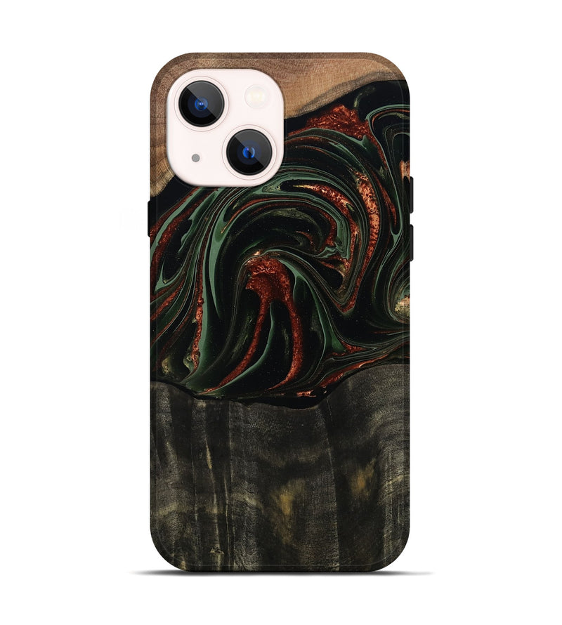 iPhone 14 Wood Live Edge Phone Case - Parker (Green, 795893)