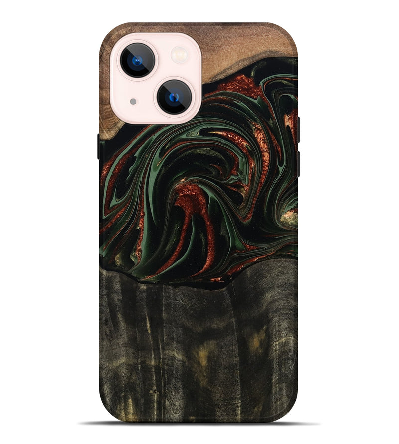 iPhone 14 Plus Wood Live Edge Phone Case - Parker (Green, 795893)