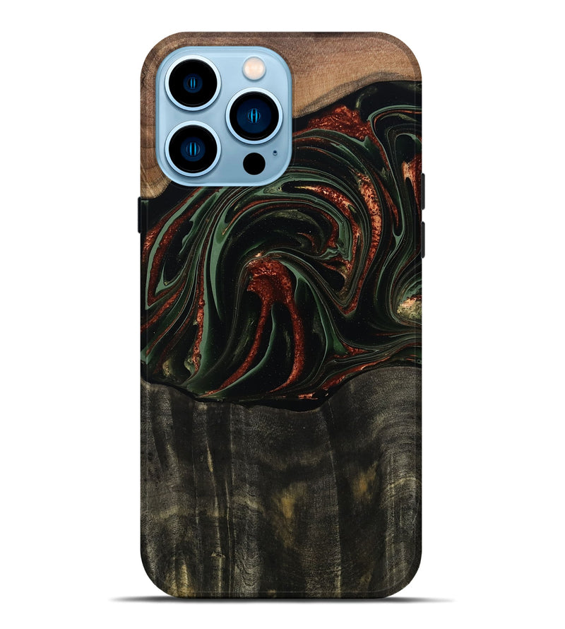 iPhone 14 Pro Max Wood Live Edge Phone Case - Parker (Green, 795893)