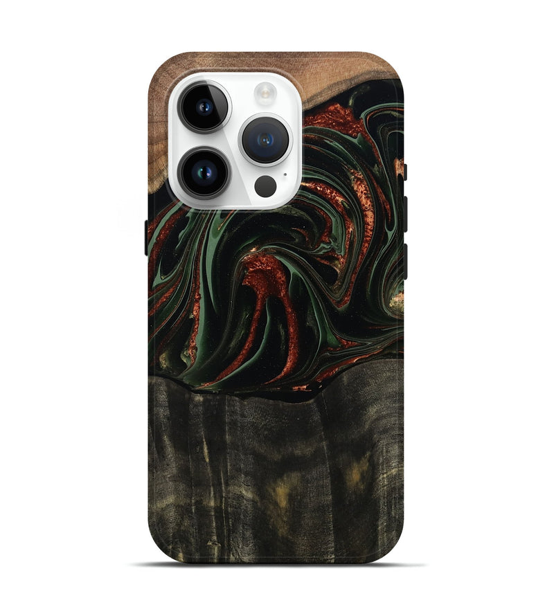 iPhone 15 Pro Wood Live Edge Phone Case - Parker (Green, 795893)
