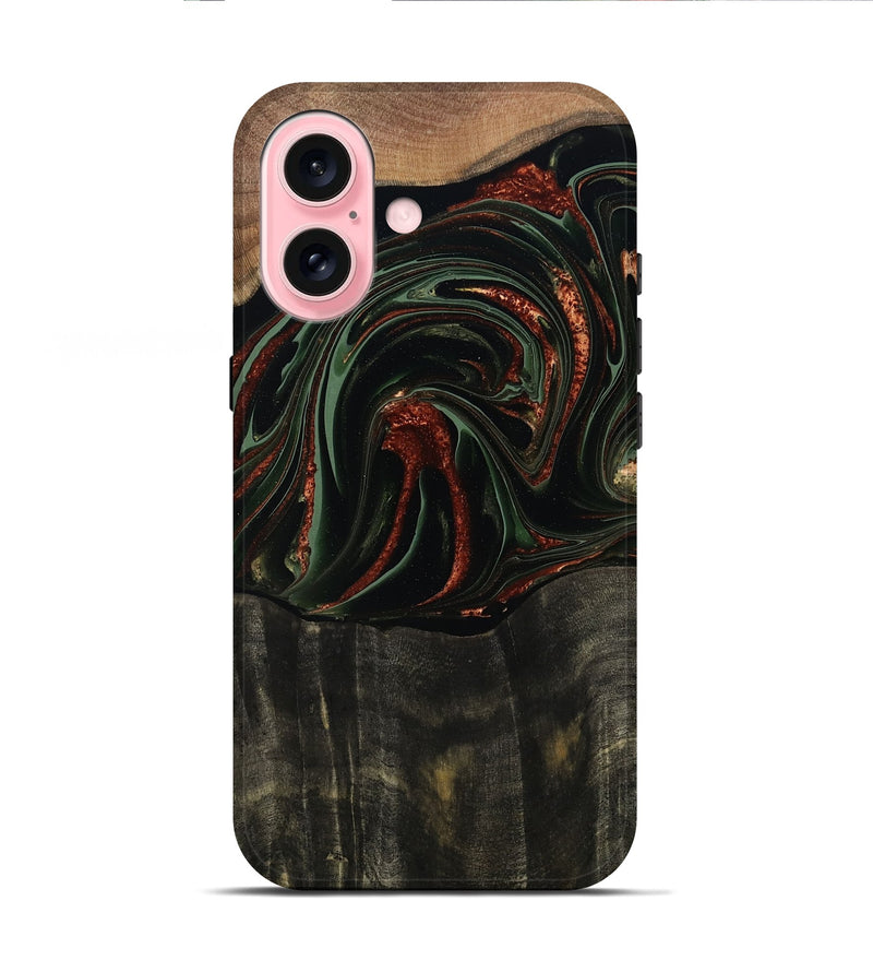 iPhone 16 Wood Live Edge Phone Case - Parker (Green, 795893)