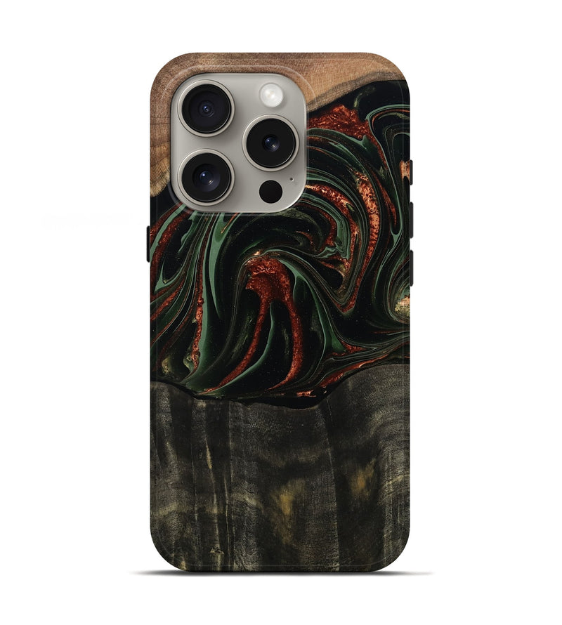 iPhone 16 Pro Wood Live Edge Phone Case - Parker (Green, 795893)