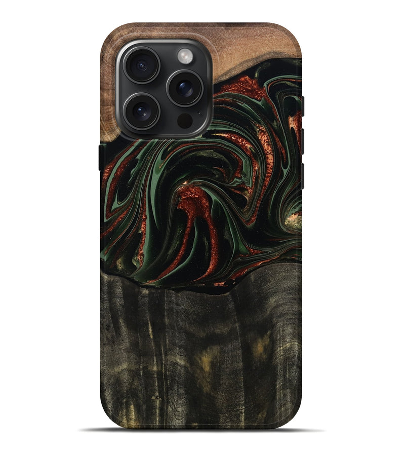 iPhone 16 Pro Max Wood Live Edge Phone Case - Parker (Green, 795893)