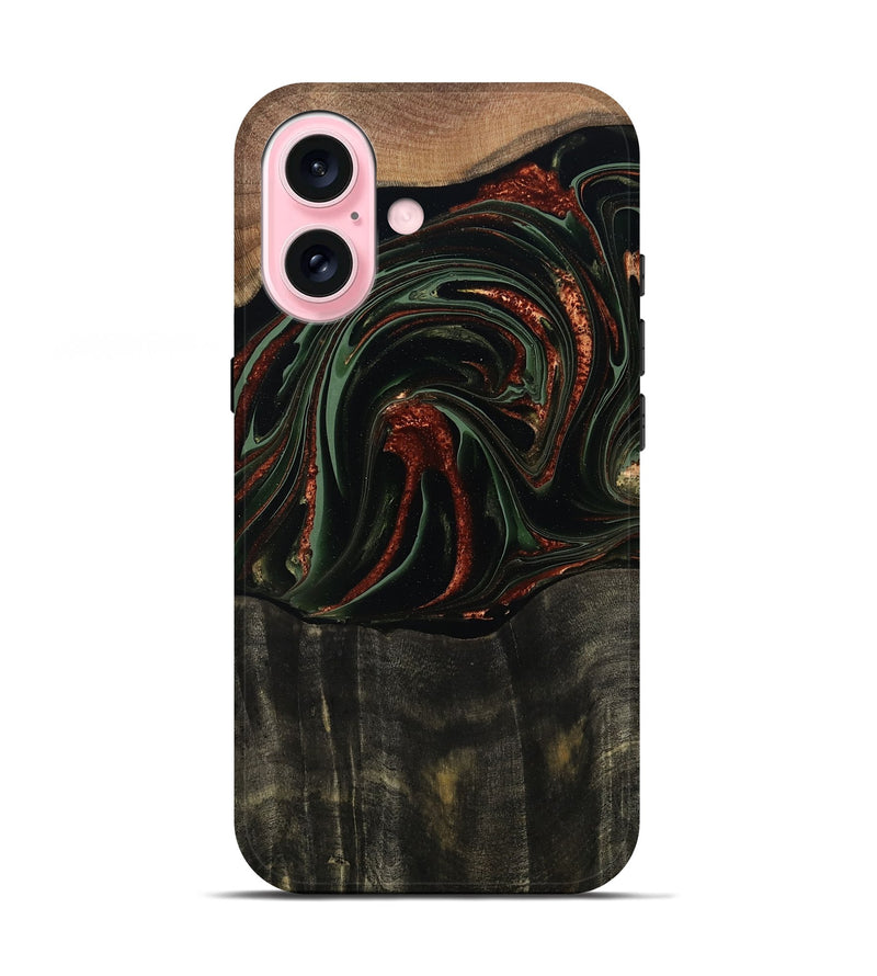 iPhone 17 Wood Live Edge Phone Case - Parker (Green, 795893)