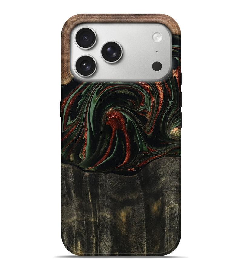 iPhone 17 Pro Max Wood Live Edge Phone Case - Parker (Green, 795893)