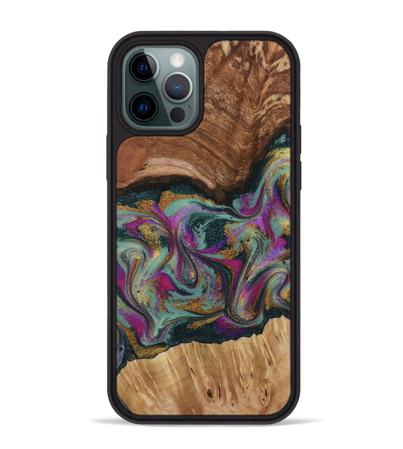 iPhone 12 Pro Max Wood Phone Case - Ignacio (Green, 795907)