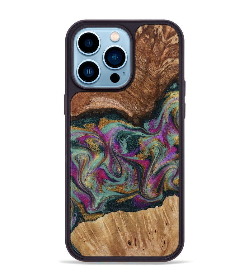 iPhone 14 Pro Max Wood Phone Case - Ignacio (Green, 795907)