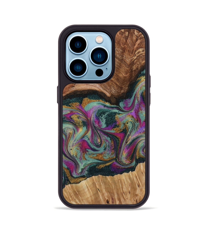 iPhone 14 Pro Wood Phone Case - Ignacio (Green, 795907)