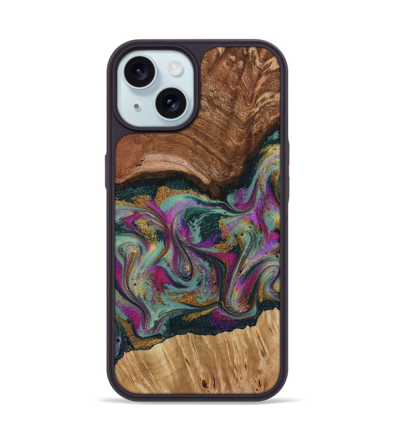iPhone 15 Wood Phone Case - Ignacio (Green, 795907)