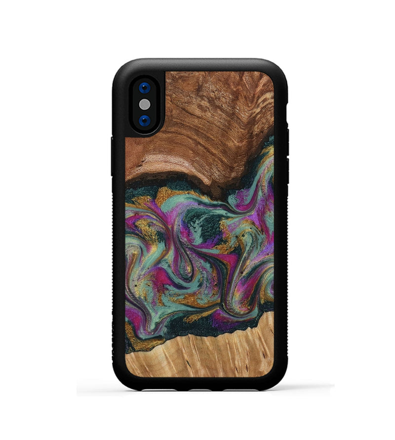 iPhone Xs Wood Phone Case - Ignacio (Green, 795907)