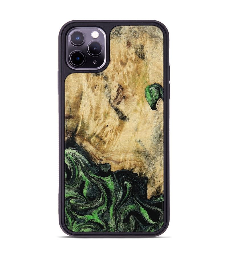 iPhone 11 Pro Max Wood Phone Case - Azrael (Green, 795913)